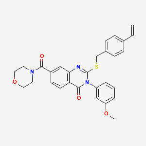 3-(3-methoxyphenyl)-7-(morpholin-4-ylcarbonyl)-2-[(4-vinylbenzyl)thio]quinazolin-4(3H)-one