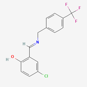 4-chloro-2-((E)-{[4-(trifluoromethyl)benzyl]imino}methyl)phenol