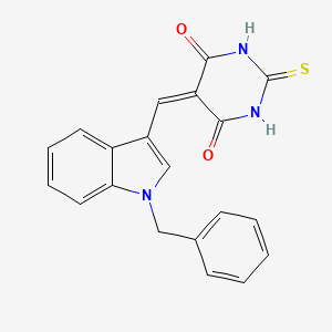 molecular formula C20H15N3O2S B2643312 5-((1-benzyl-1H-indol-3-yl)methylene)-2-thioxodihydropyrimidine-4,6(1H,5H)-dione CAS No. 302824-19-7
