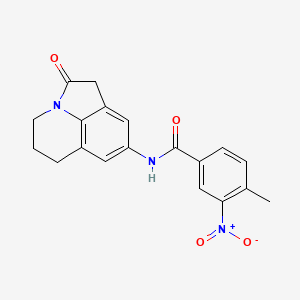 molecular formula C19H17N3O4 B2643325 4-methyl-3-nitro-N-(2-oxo-2,4,5,6-tetrahydro-1H-pyrrolo[3,2,1-ij]quinolin-8-yl)benzamide CAS No. 898410-79-2