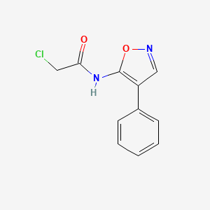 molecular formula C11H9ClN2O2 B2643326 2-氯-N-(4-苯基-1,2-恶唑-5-基)乙酰胺 CAS No. 1260621-85-9