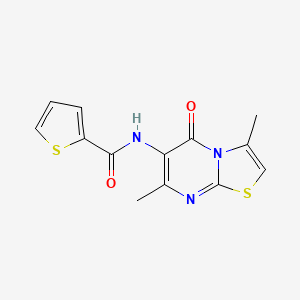 molecular formula C13H11N3O2S2 B2643331 N-(3,7-dimethyl-5-oxo-5H-thiazolo[3,2-a]pyrimidin-6-yl)thiophene-2-carboxamide CAS No. 946358-06-1