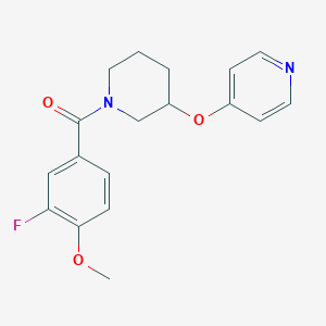 molecular formula C18H19FN2O3 B2643339 (3-氟-4-甲氧基苯基)(3-(吡啶-4-氧基)哌啶-1-基)甲苯酮 CAS No. 2034619-02-6