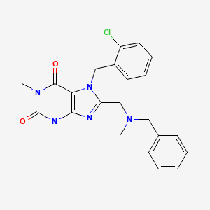 molecular formula C23H24ClN5O2 B2643342 8-{[苄基(甲基)氨基]甲基}-7-(2-氯苄基)-1,3-二甲基-3,7-二氢-1H-嘌呤-2,6-二酮 CAS No. 578753-35-2