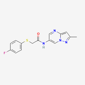 2-((4-fluorophenyl)thio)-N-(2-methylpyrazolo[1,5-a]pyrimidin-6-yl)acetamide