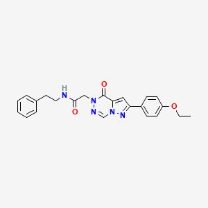 molecular formula C23H23N5O3 B2643346 2-[2-(4-ethoxyphenyl)-4-oxopyrazolo[1,5-d][1,2,4]triazin-5(4H)-yl]-N-(2-phenylethyl)acetamide CAS No. 1021046-26-3