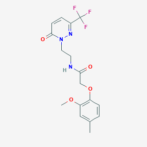2-(2-Methoxy-4-methylphenoxy)-N-[2-[6-oxo-3-(trifluoromethyl)pyridazin-1-yl]ethyl]acetamide
