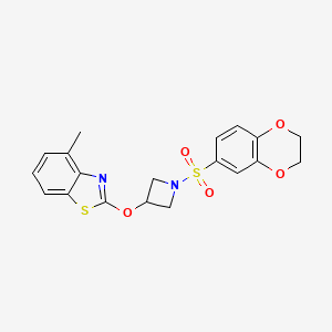 2-((1-((2,3-Dihydrobenzo[b][1,4]dioxin-6-yl)sulfonyl)azetidin-3-yl)oxy)-4-methylbenzo[d]thiazole