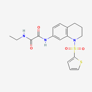 molecular formula C17H19N3O4S2 B2643360 N-ethyl-N'-(1-thiophen-2-ylsulfonyl-3,4-dihydro-2H-quinolin-7-yl)oxamide CAS No. 898430-42-7