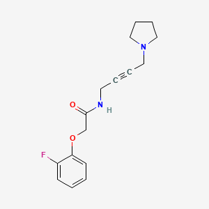 molecular formula C16H19FN2O2 B2643373 2-(2-fluorophenoxy)-N-(4-(pyrrolidin-1-yl)but-2-yn-1-yl)acetamide CAS No. 1396801-54-9