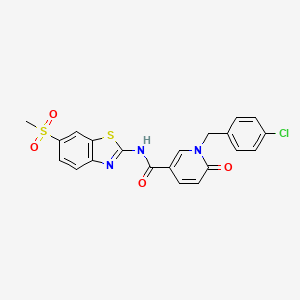 molecular formula C21H16ClN3O4S2 B2643375 1-(4-chlorobenzyl)-N-(6-(methylsulfonyl)benzo[d]thiazol-2-yl)-6-oxo-1,6-dihydropyridine-3-carboxamide CAS No. 941930-65-0