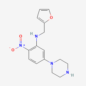 N-(furan-2-ylmethyl)-2-nitro-5-piperazin-1-ylaniline