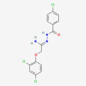 molecular formula C15H12Cl3N3O2 B2643394 N'-[(1Z)-1-氨基-2-(2,4-二氯苯氧基)乙叉基]-4-氯苯甲酰肼 CAS No. 338395-78-1