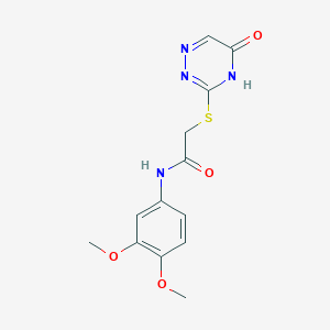 molecular formula C13H14N4O4S B2643395 N-(3,4-dimethoxyphenyl)-2-((5-oxo-4,5-dihydro-1,2,4-triazin-3-yl)thio)acetamide CAS No. 897624-11-2