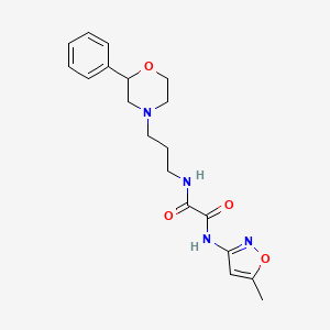 molecular formula C19H24N4O4 B2643397 N1-(5-methylisoxazol-3-yl)-N2-(3-(2-phenylmorpholino)propyl)oxalamide CAS No. 954004-70-7