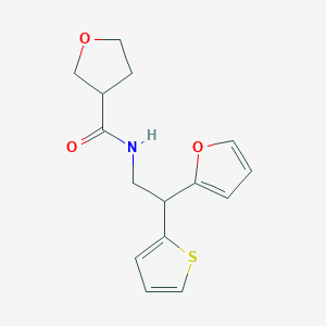 molecular formula C15H17NO3S B2643398 N-[2-(furan-2-yl)-2-(thiophen-2-yl)ethyl]oxolane-3-carboxamide CAS No. 2097898-61-6