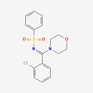 molecular formula C17H17ClN2O3S B2643399 N-[(2-chlorophenyl)(4-morpholinyl)methylene]benzenesulfonamide CAS No. 838585-58-3