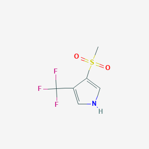 molecular formula C6H6F3NO2S B2643407 3-甲磺酰基-4-(三氟甲基)-1H-吡咯 CAS No. 2361644-11-1