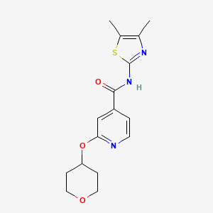 molecular formula C16H19N3O3S B2643409 N-(4,5-dimethylthiazol-2-yl)-2-((tetrahydro-2H-pyran-4-yl)oxy)isonicotinamide CAS No. 2034622-62-1