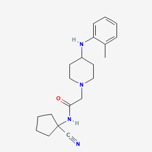 molecular formula C20H28N4O B2643413 N-(1-cyanocyclopentyl)-2-{4-[(2-methylphenyl)amino]piperidin-1-yl}acetamide CAS No. 1252349-10-2