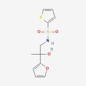 molecular formula C11H13NO4S2 B2643415 N-(2-(furan-2-yl)-2-hydroxypropyl)thiophene-2-sulfonamide CAS No. 1448051-00-0