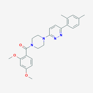 molecular formula C25H28N4O3 B2643420 （2,4-二甲氧基苯基）（4-(6-(2,4-二甲基苯基）吡哒嗪-3-基）哌嗪-1-基）甲苯酮 CAS No. 1021070-40-5