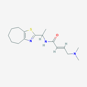 molecular formula C16H25N3OS B2643422 (E)-4-(Dimethylamino)-N-[1-(5,6,7,8-tetrahydro-4H-cyclohepta[d][1,3]thiazol-2-yl)ethyl]but-2-enamide CAS No. 2411334-66-0