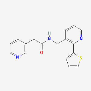 molecular formula C17H15N3OS B2643423 2-(pyridin-3-yl)-N-((2-(thiophen-2-yl)pyridin-3-yl)methyl)acetamide CAS No. 2034400-14-9