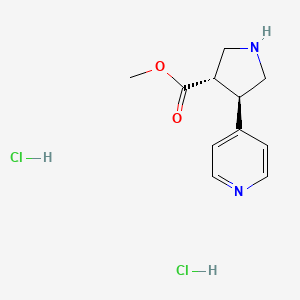 molecular formula C11H16Cl2N2O2 B2643425 Methyl (3S,4R)-4-pyridin-4-ylpyrrolidine-3-carboxylate;dihydrochloride CAS No. 2490314-51-5