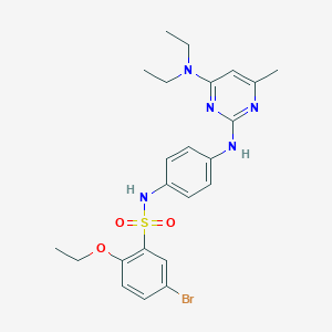 molecular formula C23H28BrN5O3S B2643440 5-bromo-N-(4-((4-(diethylamino)-6-methylpyrimidin-2-yl)amino)phenyl)-2-ethoxybenzenesulfonamide CAS No. 923172-22-9