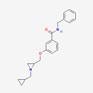 molecular formula C21H24N2O2 B2643441 N-Benzyl-3-[[1-(cyclopropylmethyl)aziridin-2-yl]methoxy]benzamide CAS No. 2418673-62-6