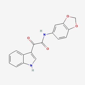 molecular formula C17H12N2O4 B2643457 N-(1,3-benzodioxol-5-yl)-2-(1H-indol-3-yl)-2-oxoacetamide CAS No. 852367-85-2