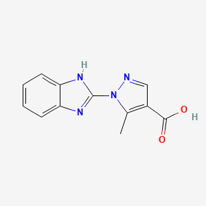 molecular formula C12H10N4O2 B2643464 1-(1H-benzimidazol-2-yl)-5-methyl-1H-pyrazole-4-carboxylic acid CAS No. 1017666-26-0