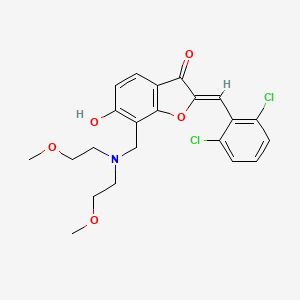 (Z)-7-((bis(2-methoxyethyl)amino)methyl)-2-(2,6-dichlorobenzylidene)-6-hydroxybenzofuran-3(2H)-one