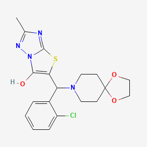 molecular formula C19H21ClN4O3S B2643485 5-((2-Chlorophenyl)(1,4-dioxa-8-azaspiro[4.5]decan-8-yl)methyl)-2-methylthiazolo[3,2-b][1,2,4]triazol-6-ol CAS No. 869343-29-3