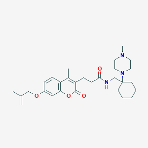 molecular formula C29H41N3O4 B264349 3-{4-methyl-7-[(2-methyl-2-propenyl)oxy]-2-oxo-2H-chromen-3-yl}-N-{[1-(4-methyl-1-piperazinyl)cyclohexyl]methyl}propanamide 