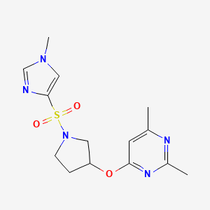 2,4-dimethyl-6-({1-[(1-methyl-1H-imidazol-4-yl)sulfonyl]pyrrolidin-3-yl}oxy)pyrimidine