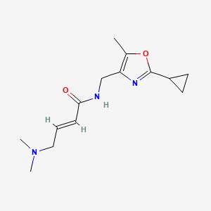 (E)-N-[(2-Cyclopropyl-5-methyl-1,3-oxazol-4-yl)methyl]-4-(dimethylamino)but-2-enamide