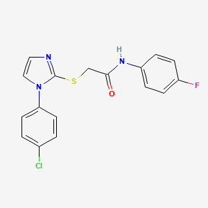 2-[1-(4-chlorophenyl)imidazol-2-yl]sulfanyl-N-(4-fluorophenyl)acetamide