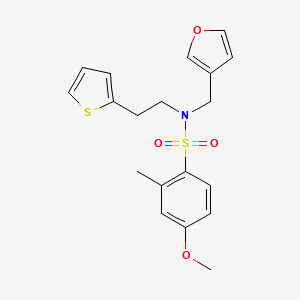 N-(furan-3-ylmethyl)-4-methoxy-2-methyl-N-(2-(thiophen-2-yl)ethyl)benzenesulfonamide