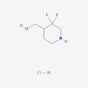 molecular formula C6H12ClF2NO B2643510 (3,3-Difluoropiperidin-4-yl)methanol hydrochloride CAS No. 1258638-14-0; 1783945-29-8