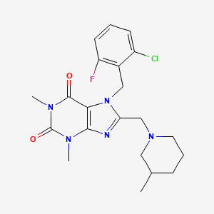 7-[(2-Chloro-6-fluorophenyl)methyl]-1,3-dimethyl-8-[(3-methyl-1-piperidinyl)methyl]purine-2,6-dione