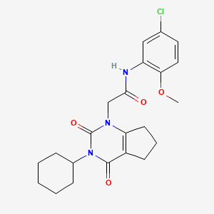 molecular formula C22H26ClN3O4 B2643519 N-(5-chloro-2-methoxyphenyl)-2-(3-cyclohexyl-2,4-dioxo-2,3,4,5,6,7-hexahydro-1H-cyclopenta[d]pyrimidin-1-yl)acetamide CAS No. 1018062-11-7