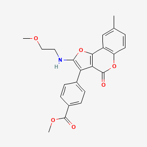 molecular formula C23H21NO6 B2643524 methyl 4-(2-((2-methoxyethyl)amino)-8-methyl-4-oxo-4H-furo[3,2-c]chromen-3-yl)benzoate CAS No. 938030-99-0