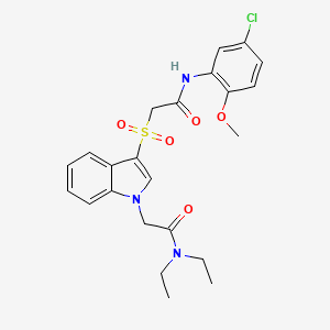 2-(3-((2-((5-chloro-2-methoxyphenyl)amino)-2-oxoethyl)sulfonyl)-1H-indol-1-yl)-N,N-diethylacetamide