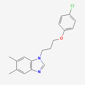 molecular formula C18H19ClN2O B2643537 1-[3-(4-chlorophenoxy)propyl]-5,6-dimethyl-1H-benzimidazole CAS No. 637745-33-6