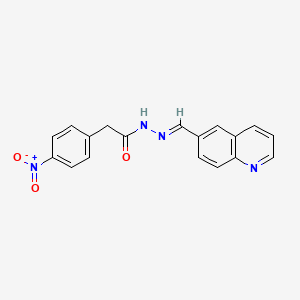 molecular formula C18H14N4O3 B2643553 (E)-2-(4-硝基苯基)-N'-(喹啉-6-亚甲基)乙酰肼 CAS No. 389076-61-3