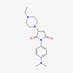 molecular formula C18H26N4O2 B2643556 1-(4-(Dimethylamino)phenyl)-3-(4-ethylpiperazin-1-yl)pyrrolidine-2,5-dione CAS No. 839686-31-6