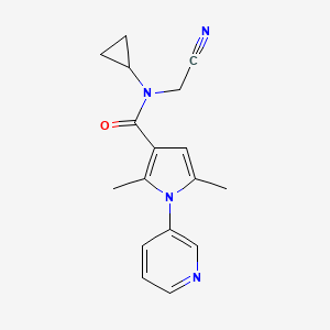 molecular formula C17H18N4O B2643563 N-(cyanomethyl)-N-cyclopropyl-2,5-dimethyl-1-(pyridin-3-yl)-1H-pyrrole-3-carboxamide CAS No. 1428042-34-5