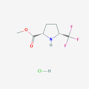 molecular formula C7H11ClF3NO2 B2643564 Methyl (2S,5R)-5-(trifluoromethyl)pyrrolidine-2-carboxylate;hydrochloride CAS No. 2460739-71-1